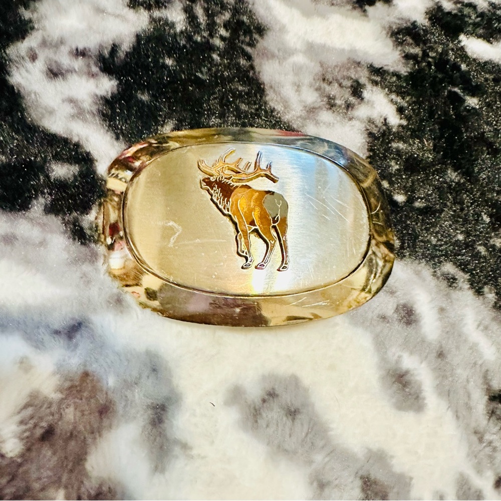 Vintage Stainless Steel Elk belt buckle
